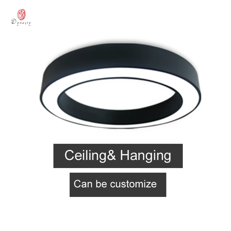 Industry Style Hanging Lights Aluminum Round Circle Ring Hanging Lamp Modern Ceiling Lights Conference Hall Lounge Home Lighting