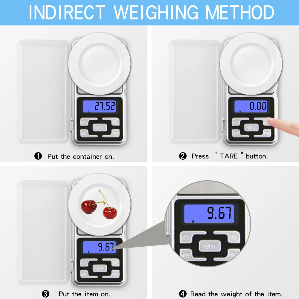 Mini Digital Scale 100/200/300/500g 0.01/0.1g High Accuracy Backlight Electric Pocket For Jewelry Gram Weight For Kitchen