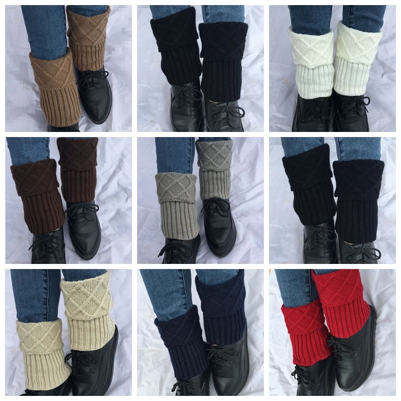 

new plaid Knit Boot Cuff knit boot topper faux legwarmers sock tops leg warmers boot warmers 8colors 24 pairs/lot #3883