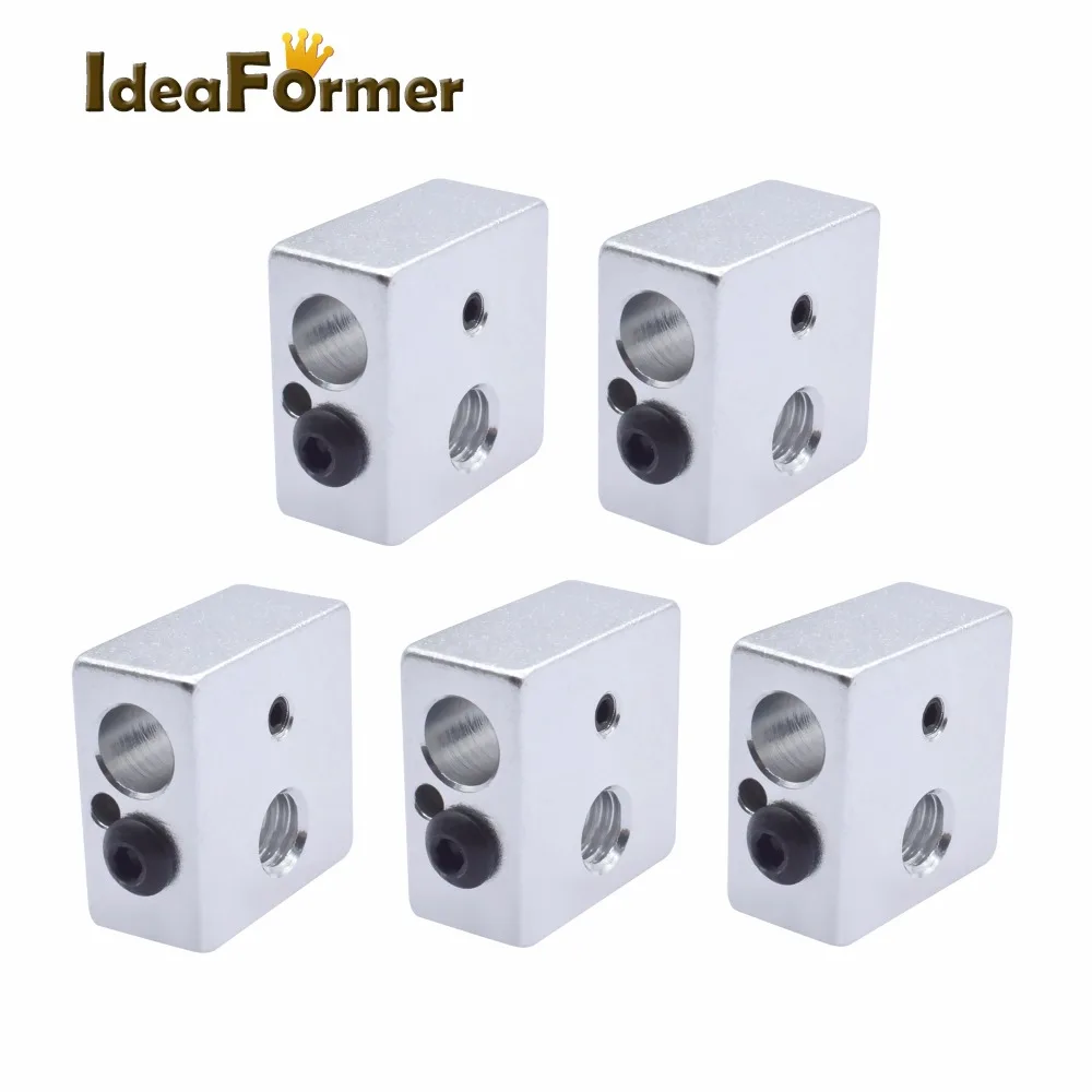 Idea Former 2Pcs 3D printer parts heating block MK7 MK8 dedicated print head heated Aluminum block MK8 Extruder