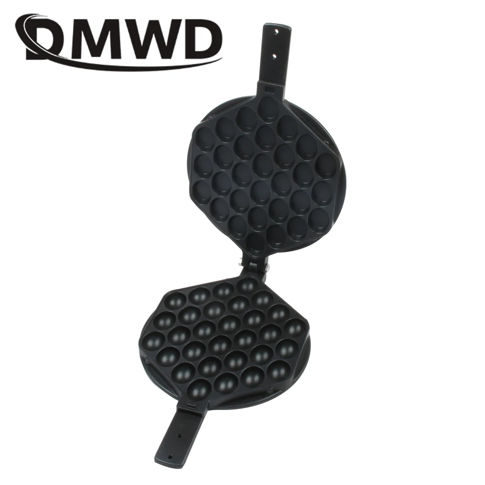 DMWD Commercial QQ Eggs Bubble Ball Baking Pan Iron Hongkong Waffle Eggette Mould Cake Mold Gas Electirc Machine Non-stick Plate