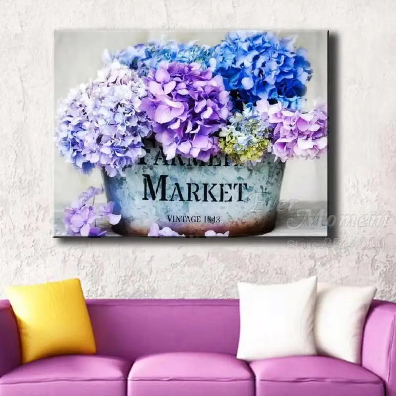 Ever Moment DIY Diamond Embroidery Hydrangea Diamond Mosaic Full Square Drills Artwork Home Decoration Diamond Painting ASF1219