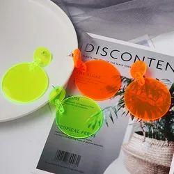 FishSheep Rock Punk Big Geometric Fluorescent Acrylic Round Drop Earrings For Girl Neon Color Fashion Party Earring Jewelry Gift
