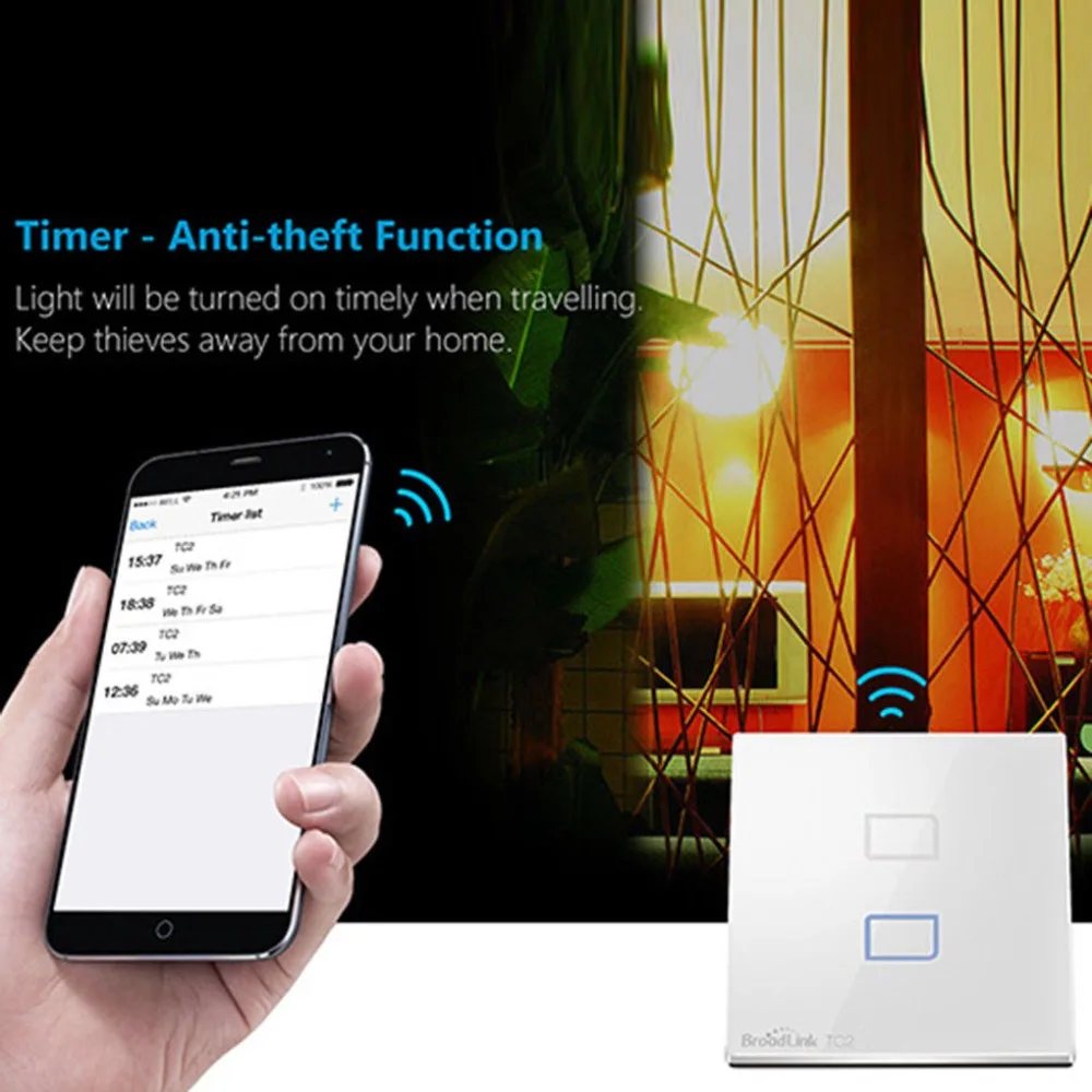 Broadlink TC2/TC2S/TC3 WiFi UK EU US 조명 스위치 벽 터치 패널, 알렉사 구글 홈을 위한 1/2/3 Gang RM PRO IR + RF 원격 제어