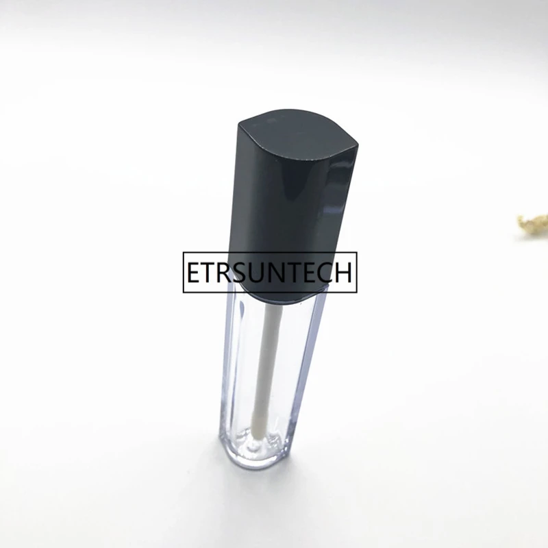 7ml Plastic Lipgloss Tube With Black Cap Small Lipstick Tube Sample Cosmetic Container F1802