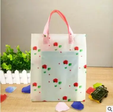 100Pcs PASAYIONE Plastic Bag Large Jewelry Shopping Packaging Plastic Gift Bags With Handle Big Pouches Shopping Bags Decoration