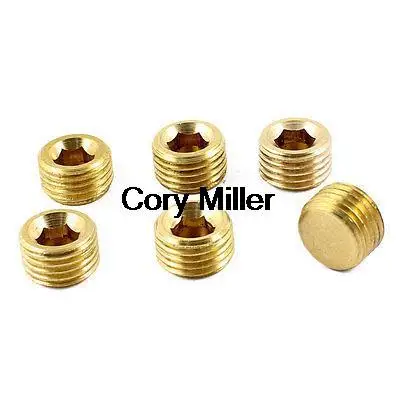 

Air Pipe Fittings 1/4"PT Male Thread Hex Socket Brass Plugs Caps