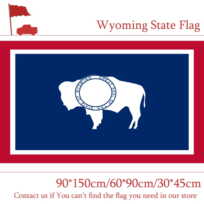 Wyoming State Flag Of USA 3*5 Feet Banners 30*45cm Car Flag 90*150cm 60*90cm For Campaign Vote