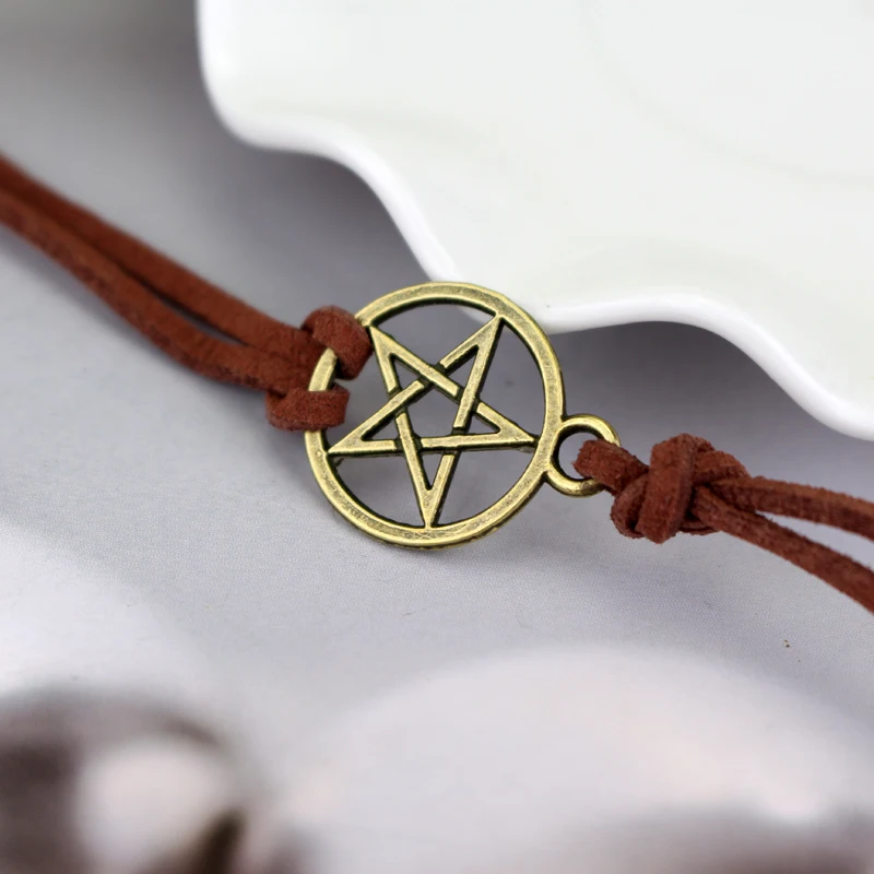 Supernatural Deans Protection Amulet Charm Women Cosplay Star Pentagram bracelet Supernatural Deluxe Fandom bracelet