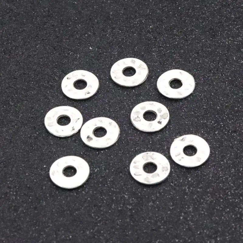 50 stücke silberne Farbe runde Metall perle dünne Dichtung lose Abstand halter Perle für Schmuck finden Loch 4mm Größe 12mm DIY Schmuck Zubehör – Detail 8