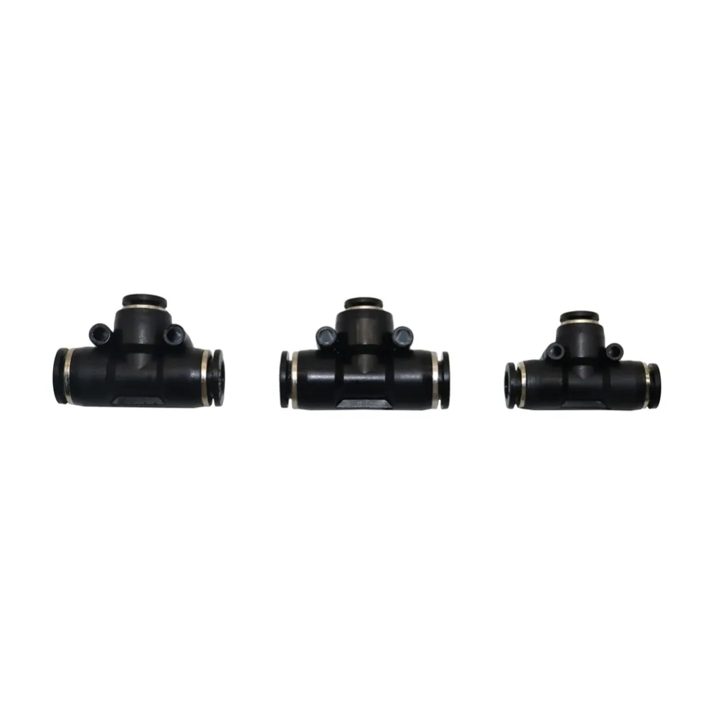 

3 Pcs PVC Plastic tee T-shaped Reducing connector Quick pneumatic joint for Garden Low pressure mist cooling