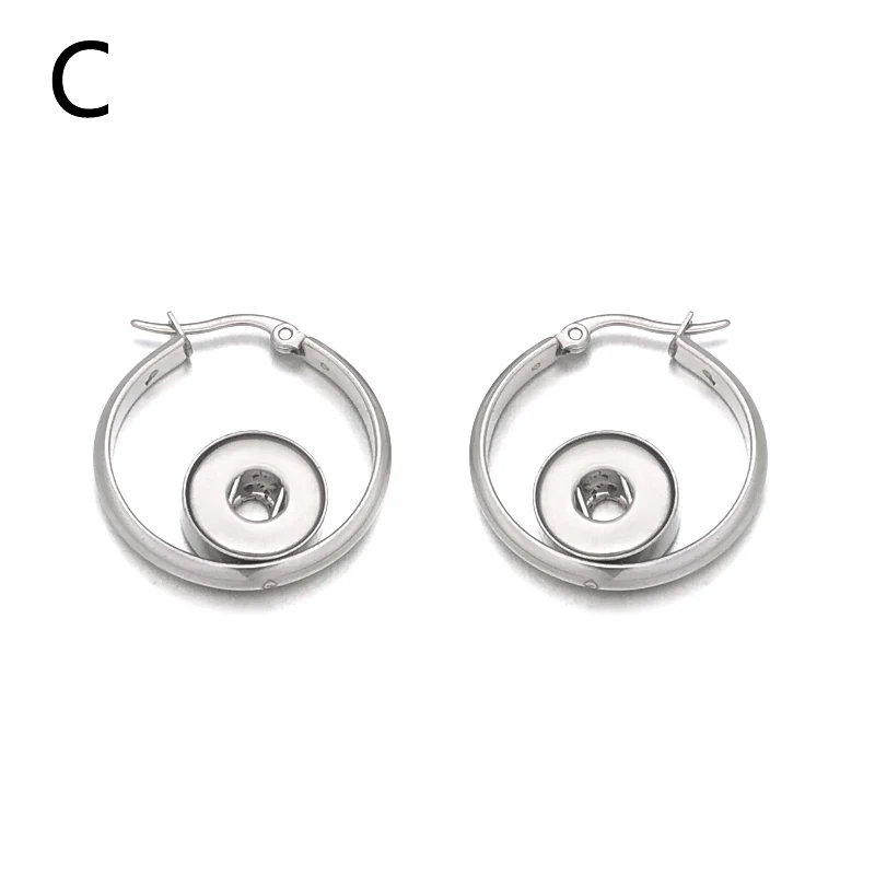 Hot Sale Interchangeable Earring 031 Stainless Steel Earring Fit 12mm Snap Button For Women Charms Design Earrings Jewelry Gift