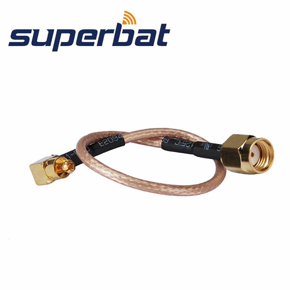 Superbat RP-SMA Male (Female in) to MC-Card Plug Pigtail Cable RG316 15cm for Wireless Networking