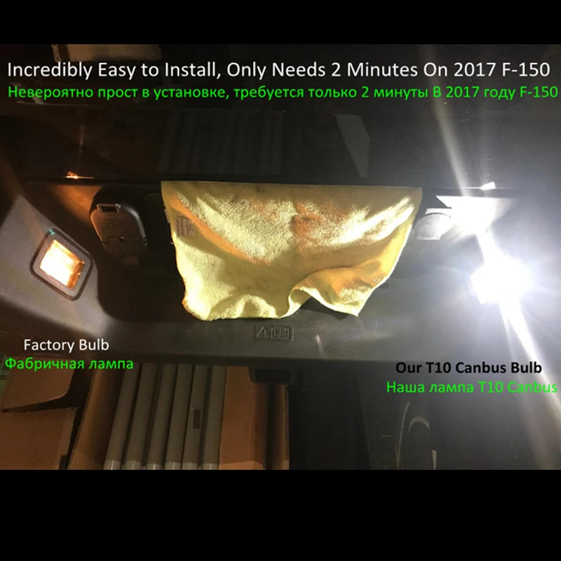 YHKOMS 4 PCS T10 W5W 192 168 LED SMD 2835 LED Wedge Bulb Dome Reading Light Canbus Error Free Auto Car Light Bulb 6000K 12V