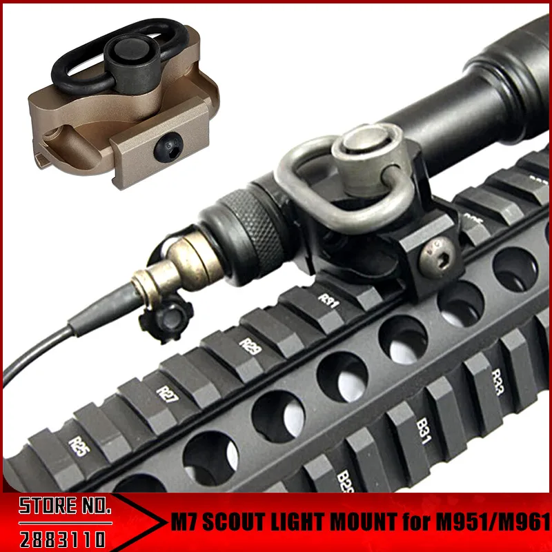 Element Quick Release Detach Push Button Sling Swivel Adapter Set for M951/M961 Flashlight Mount Base Connecting Sling Ring