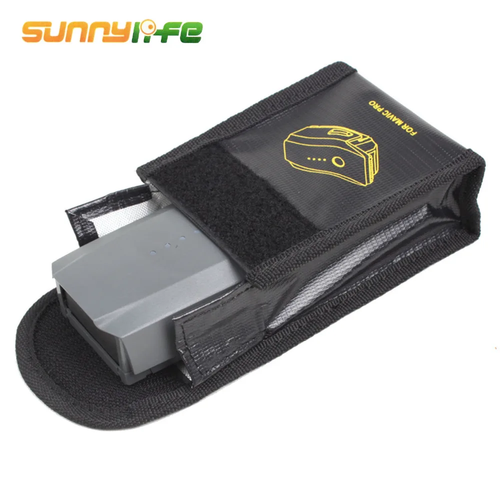 SUNNYLIFE Heat-Resistance Explosion-Proof Lipo Battery Safe Safety Guard Bag Pouch Charging Storage Holder For DJI Mavic Pro