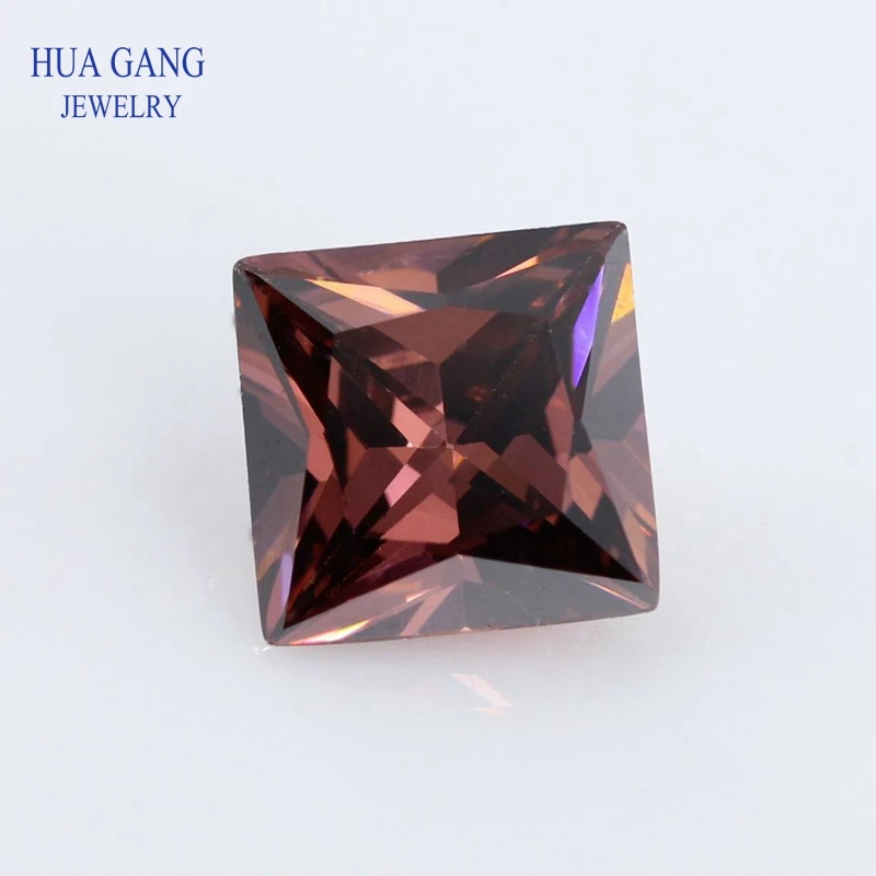 

2x2~10x10mm 5A Rhodolite Square Shape Princess Cut CZ Stone Synthetic Gems Cubic Zirconia For Jewelry