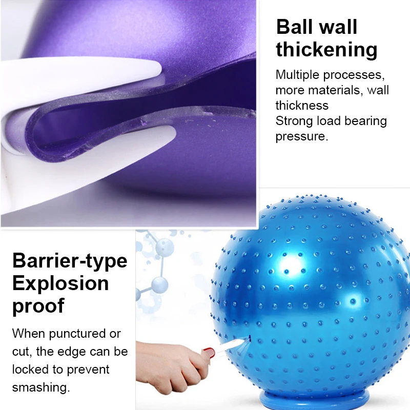 Yoga Ball Pilates Ball Shaping Weight Loss Fitness Ball Gymnastics Sport Swiss Ball Balance Explosion-proof yoga ball 85cm