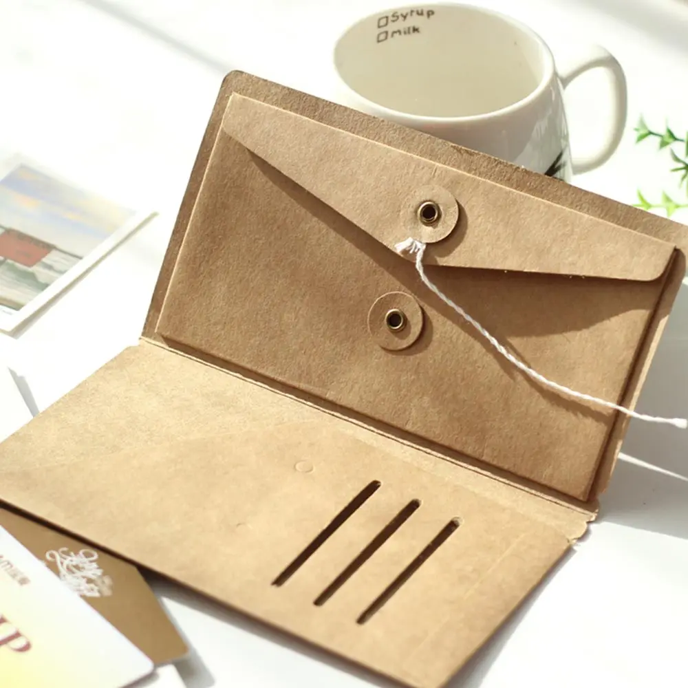 Kraft Paper File Holder travel Journal Notebook Accessory Vintage Card Pocket Storage notebook decoration office school supply