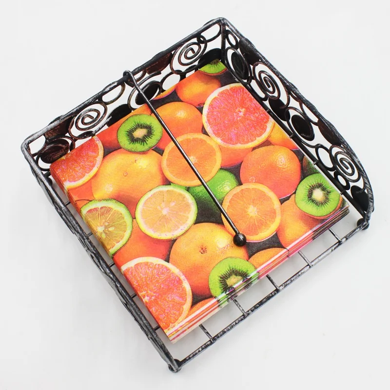 [RainLoong]  Fruit Orange Paper Napkin Festive & Party Tissue Printed Colorful Decoration Paper 33cm*33cm 1 pack (20pcs/pack)