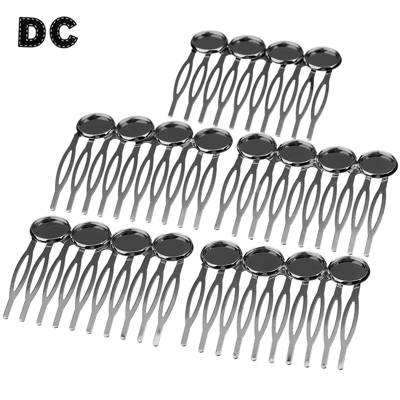5pcs/lot 4 Base Hairpin Settings 12mm Cabochons Bases Hair Clips Hairpin Trays for Cabochon Cameo DIY Headwear Findings