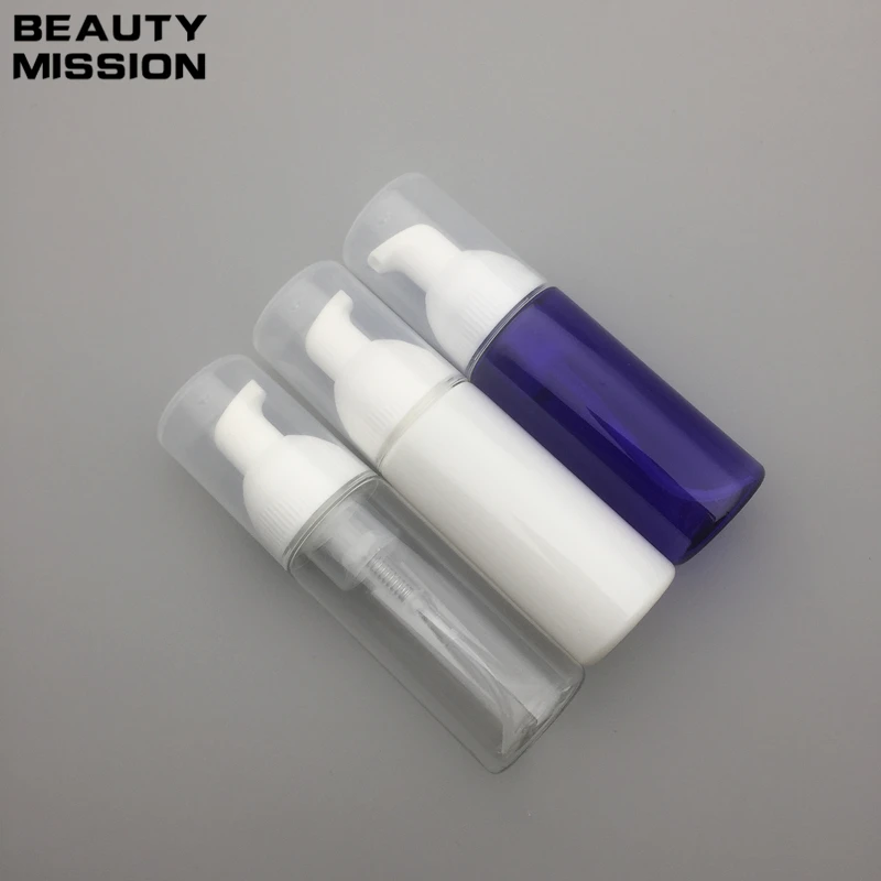 BEAUTY MISSION 50 X 40ML Blue & Clear & White PET DIY Foaming Bottle Plastic Foam Mousse Bottles Wholesale