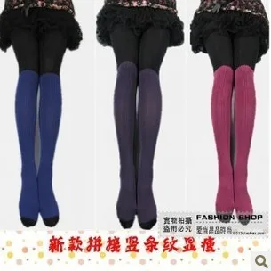 

5pcs/lot New No Box Japanese Fashion Style Thin 120d Seamless Striped Patchwork Velvet Pantyhose Women's Clothing Hosiery Tights