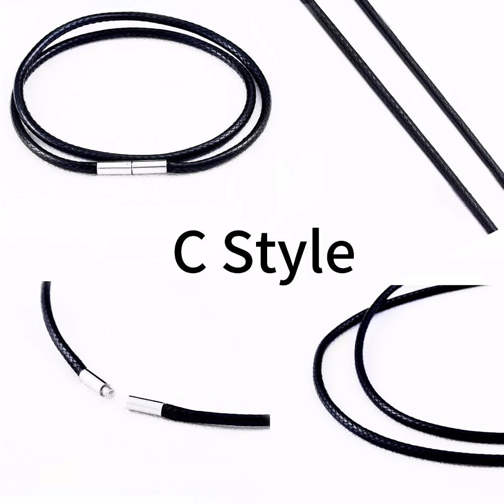 BEIER Leather silica gel Cord Lanyard Pendant Stainless Steel Screw Lock Korean Fashion Men\'s choker Rope Necklace PSXL011