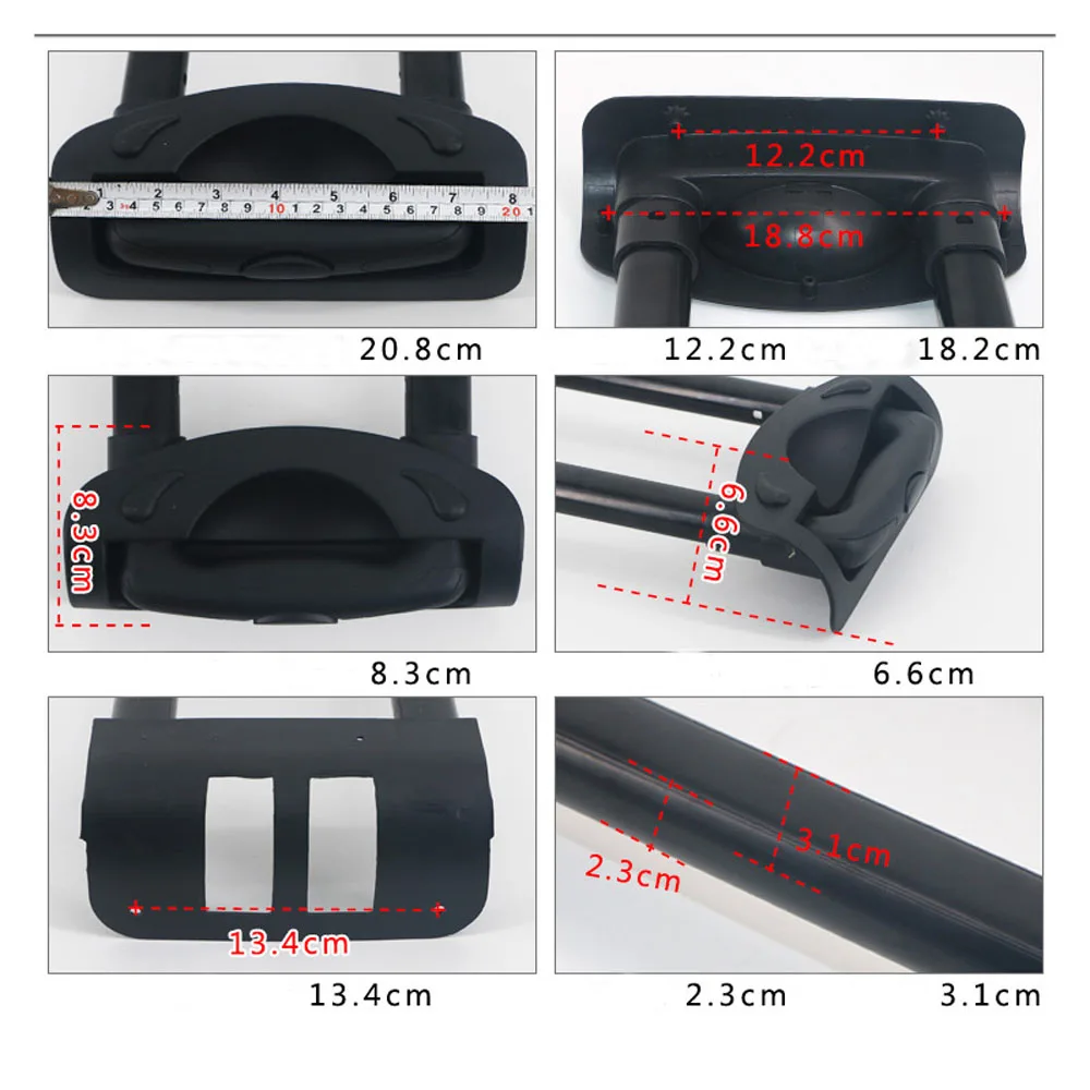 Telescopic Suitcase Substituição Rods, Bagagem Handle Repair Acessórios, Bagagem Bag Parts, Trolley ou Malas, ST0003