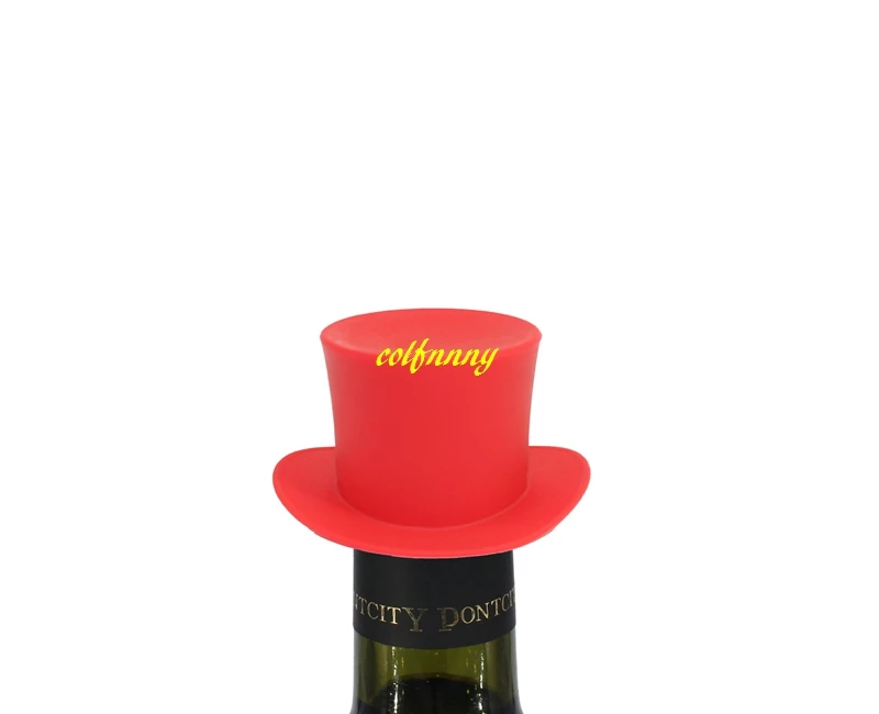 

100pcs/lot Small Hat Silicone Wine Stopper Red Wine Champagne Plug Beer Bottle Cowboy cap Bottle stoppers Sealers