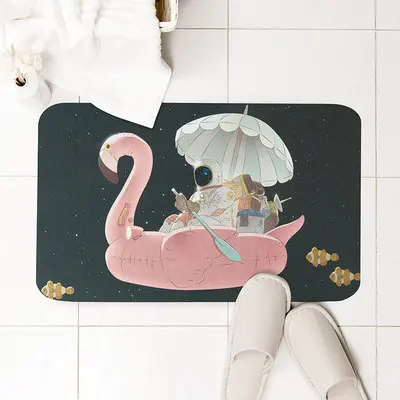 

Non-Slip Water-Absorbing Quick-Drying Flamingo Carpet, Slim Toilet Door Mat, Bathroom Rug