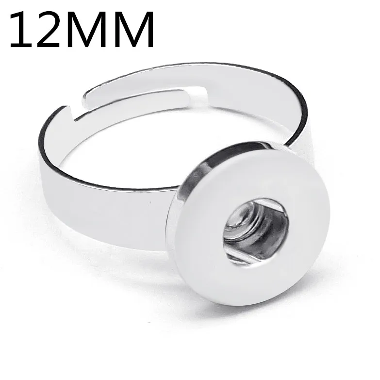 Fashion Simple metal snap rings adjustable fit 12MM/18MM snap buttons jewelry JZ0029