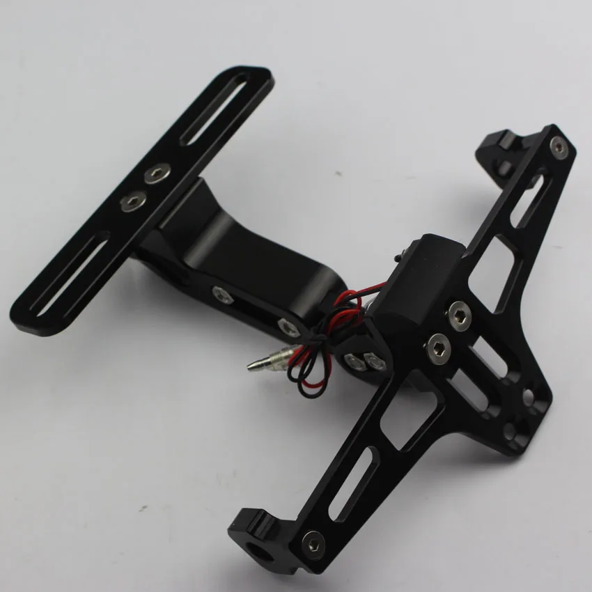 Universal CNC Motorcycle Adjustable Angle Aluminum License Number Plate Frame Holder Bracket