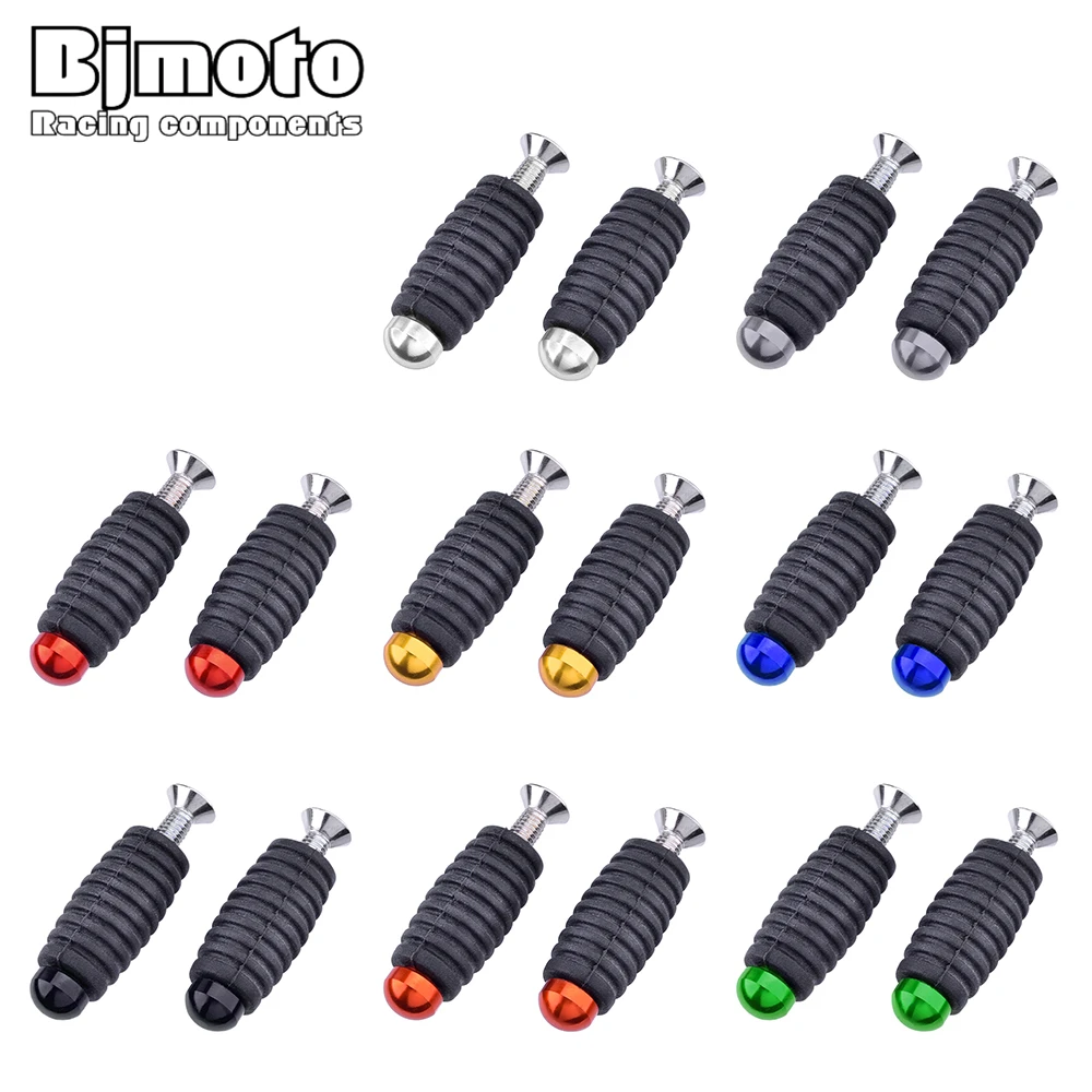 BJMOTO Motorrad Getriebe Shift Bremshebel Kappe Pegs Toepegs Pedale M6 6mm Fußrasten Für Kawasaki Honda Ducati Racing Fußrastenanlage