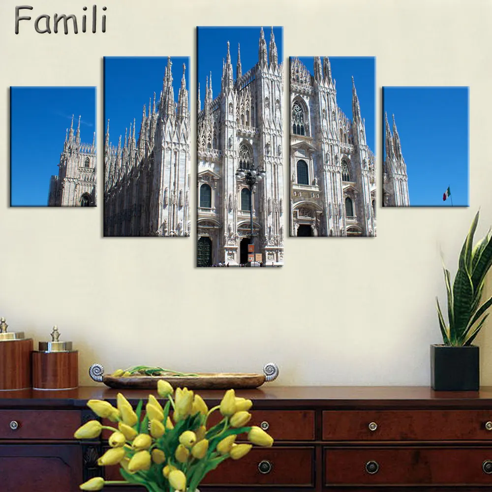 

Nightlight In Italy Canvas Painting Wall Art Landscape 5pcs Prints Home Decor Picture Panels Poster For Linving,art painting