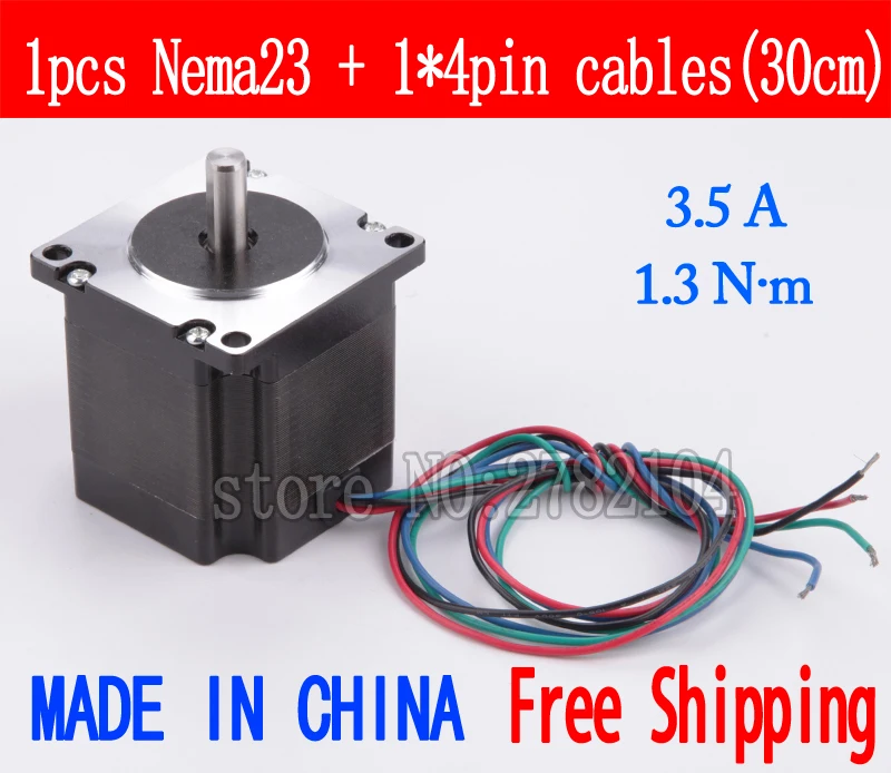 

Free shipping 1pc Quality 57HB2401 4-lead Nema 23 Stepper Motor 57 motor 57BYGH 3.5A 1.3N.m CNC Laser and 3D printer