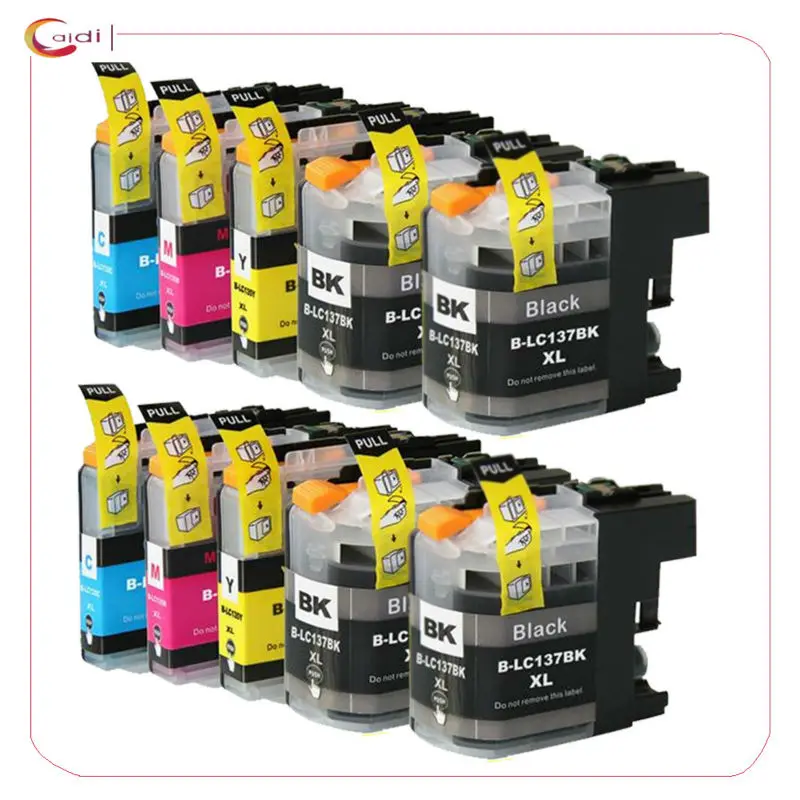 

10Pack ink cartridge for brother LC137 / LC135 XL BK-C-M-Y compatible brother ink cartridge manufacturer LC 135 LC 137