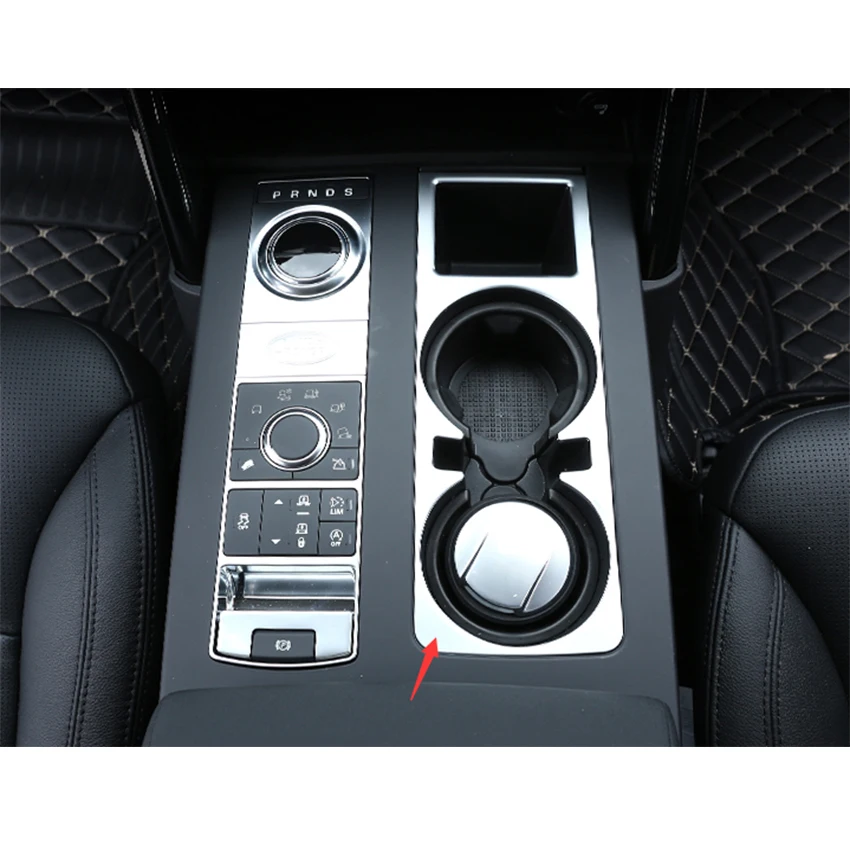 For Land Rover Discovery 5 LR5 2017 2018 Car Water Cup Holder Frame Cover Styling Car Trim Auto Accessories Chrome ABS