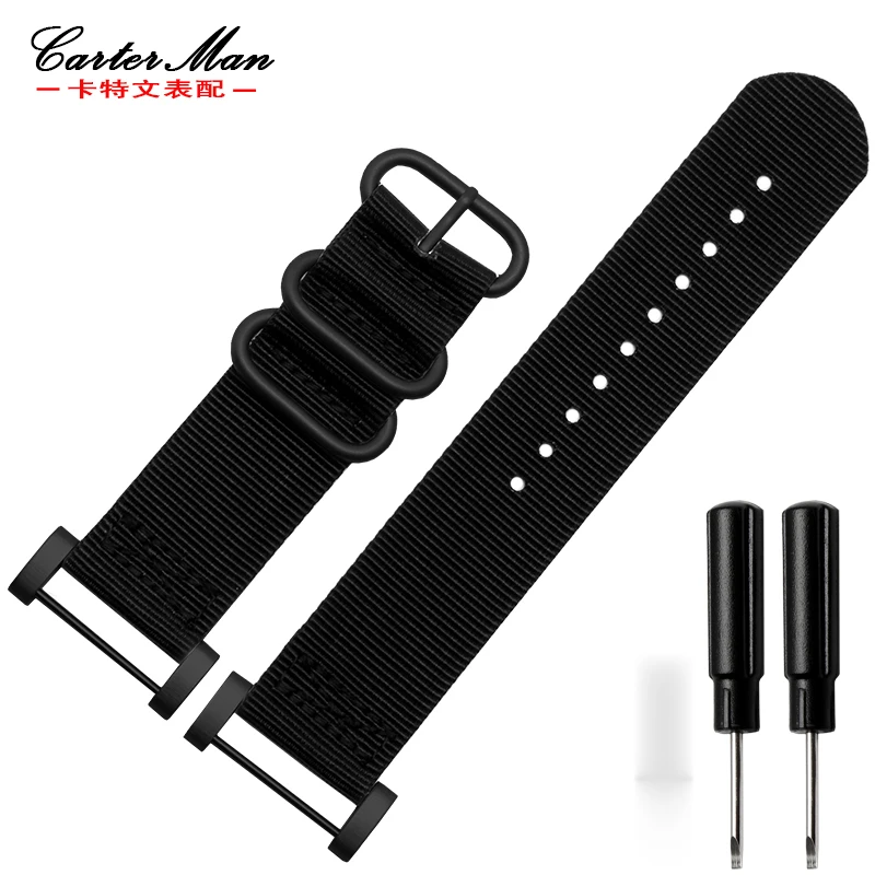 Watch accessories nylon strap pin buckle 24mm for Suunto core outdoor sports waterproof female bracelet men watchband gift tools