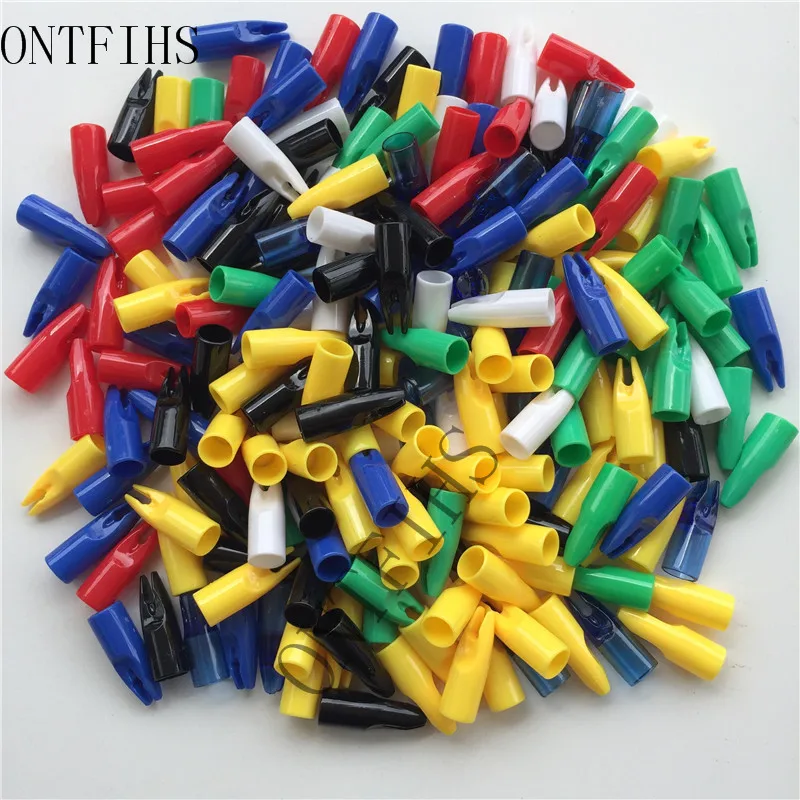 50 Pcs/lot Archery Arrows Nocks Plastic Outwear Tail Used For OD 8mm Hunting Arrow Wooden Shafts A8 Hunting Hot Sale