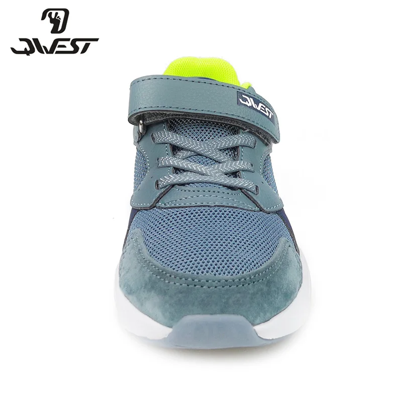 QWEST Spring& Summer Leisure Sports Running Shoes Hook& Loop Outdoor Blue Sneakers for Boy Size 30-36 Free Shipping 91K-NQ-1268