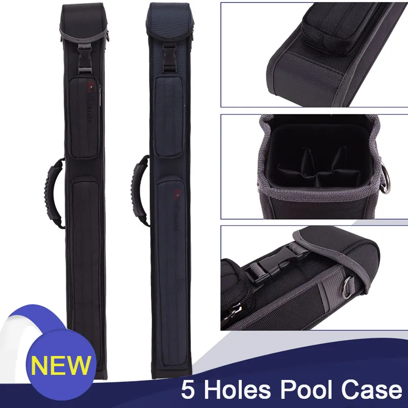 Advanced Nylon Fabric Pool Cues Case 5 Holes Black Navy Colors China 2018