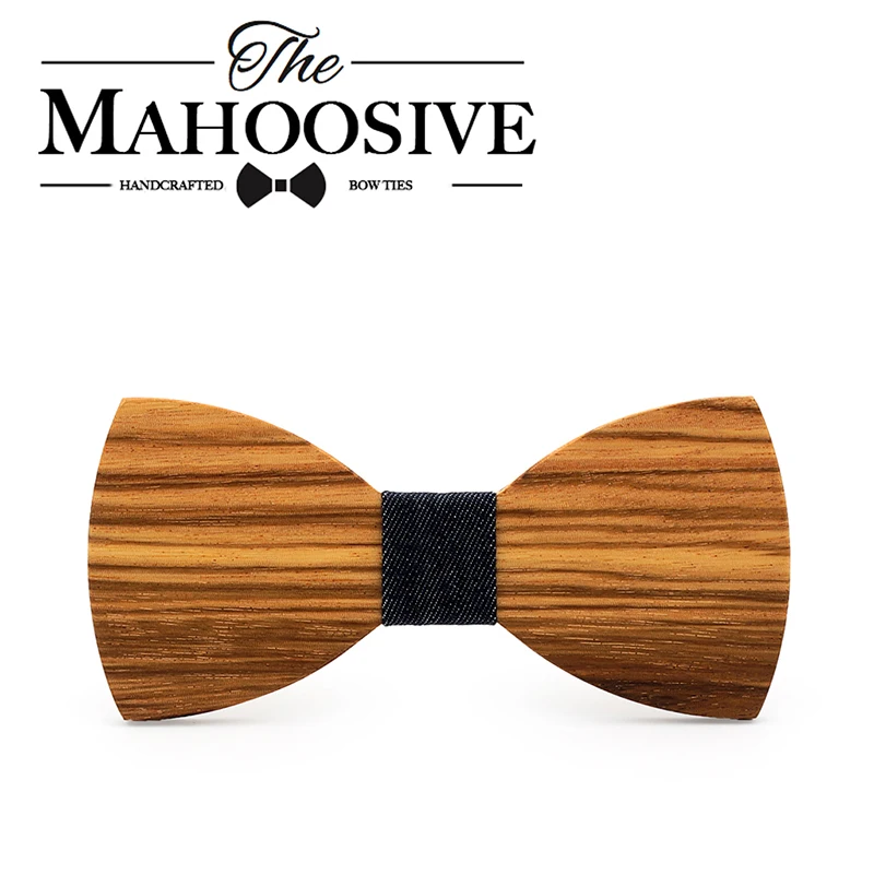 Mahoosive Wood Decoration Sharp Corners Bow Tie Butterfly Knot Men's Accessories Wedding Party Banquet Club Business tie