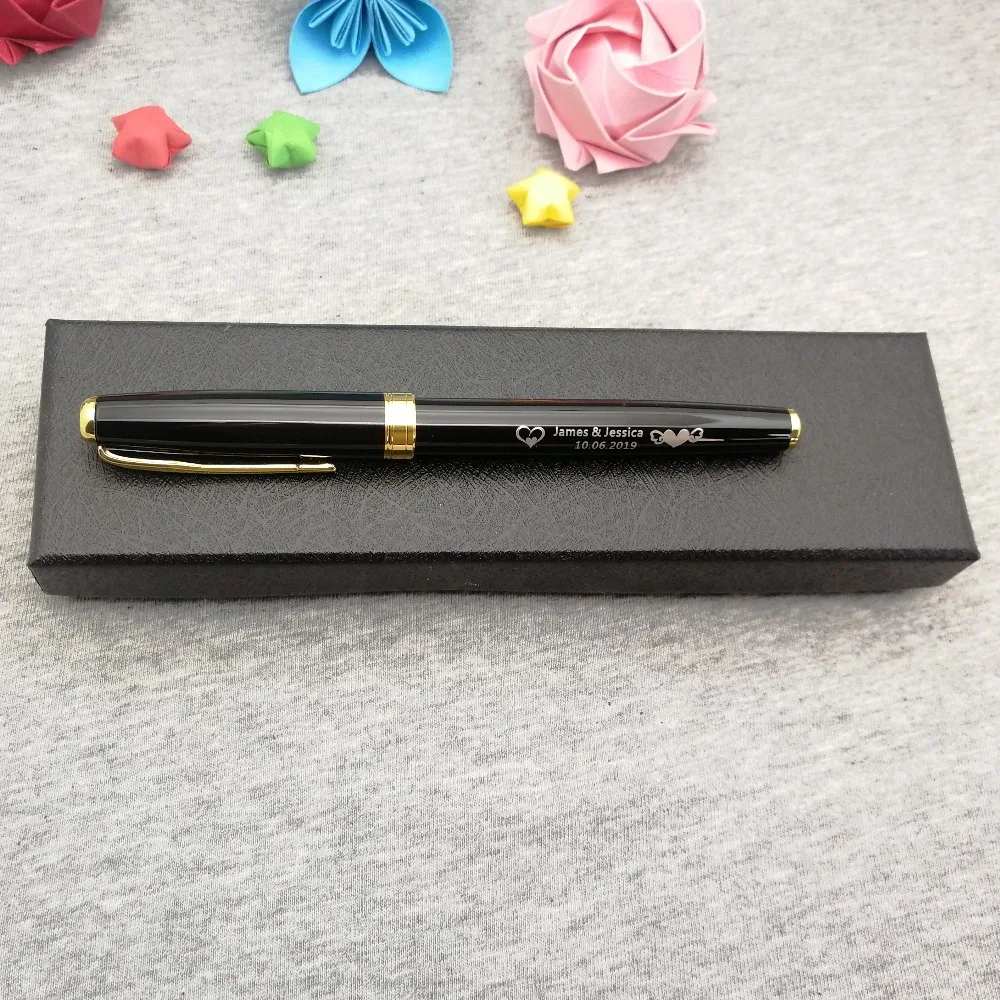 

Best gift for boss high quality heavy metal rollerball pen 50g/pc custom printed with your logo and phone on pen body or pen cap