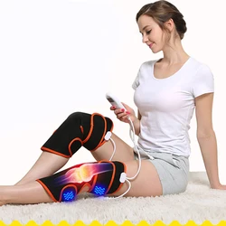 Electric Knee Massager Infrared Heating Brace Arthritis Knee Brace Support Belt Hot Therapy Injury Rehabilitation Leg Massager