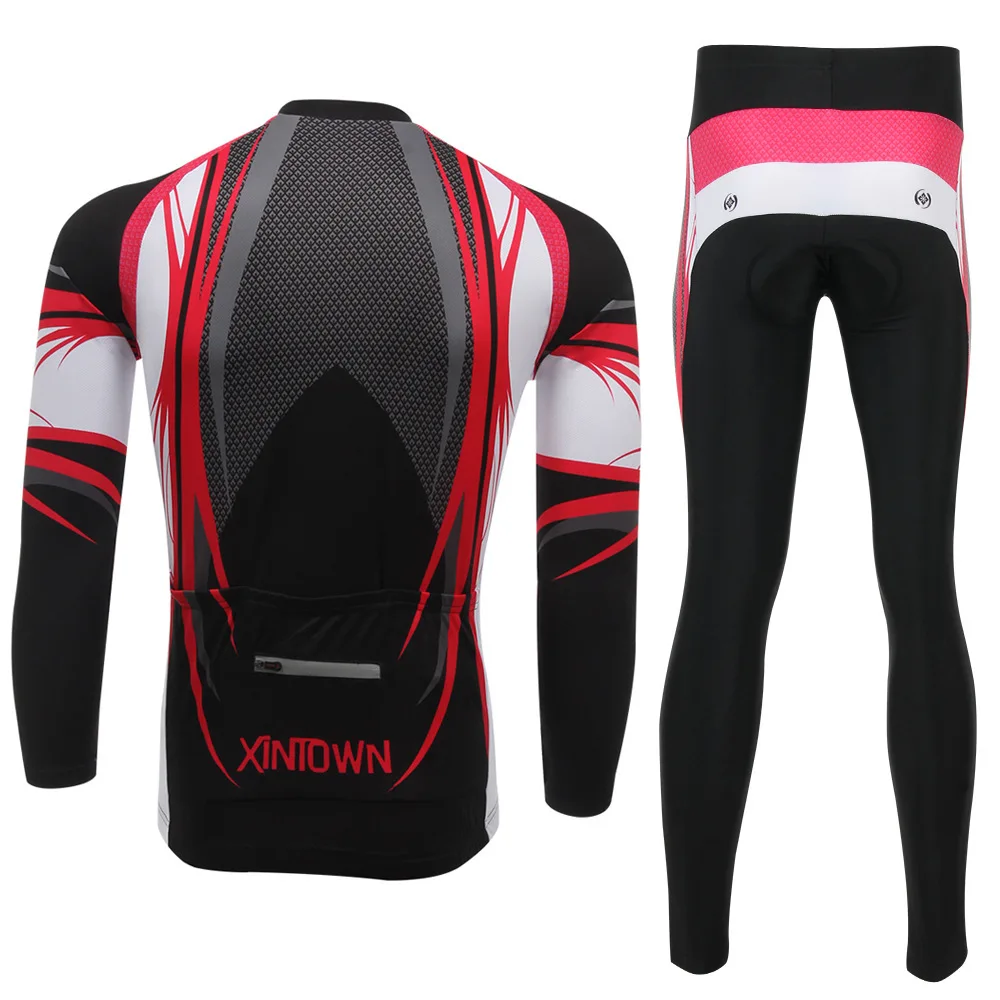 Hot !!! Men's Long Sleeve Jersey Pants Sets XINTOWN Cycling Clothing Bike Bicycle Long Sleeve Jersey Top