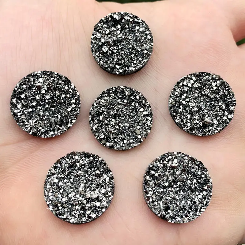 New Fashion 20mm 15pcs/Lot AB Colors Natural ore Style Flat back Resin Cabochons For Bracelet Earrings accessories -A58