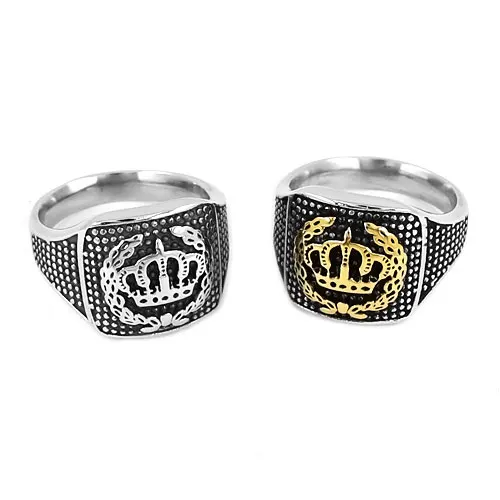 Gold Silver Color King Crown Ring 316L Stainless Steel Jewelry Classic Royal Crown Biker Ring For Men Punk Wholesale SWR0664