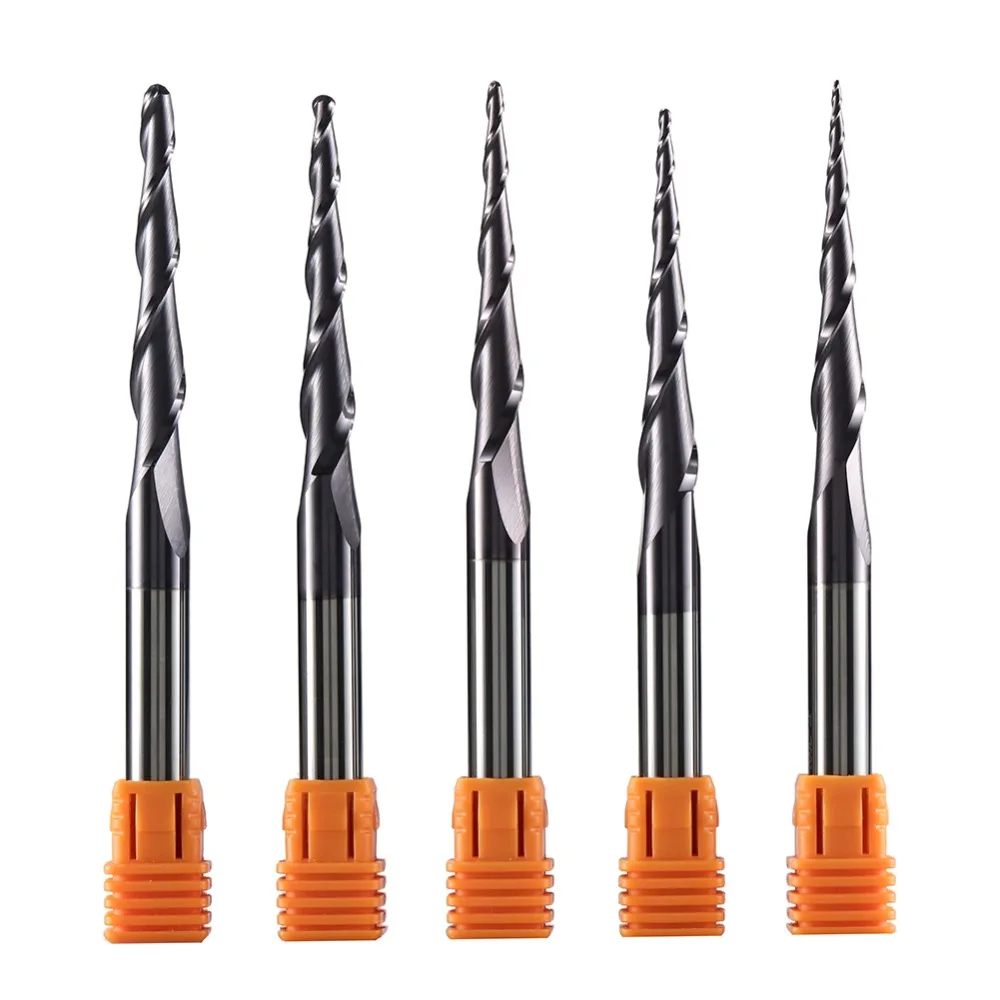 Frez trzpieniowy z węglika spiekanego 4mm 6mm 8mm kulisty stożkowy frez CNC do drewna i metalu