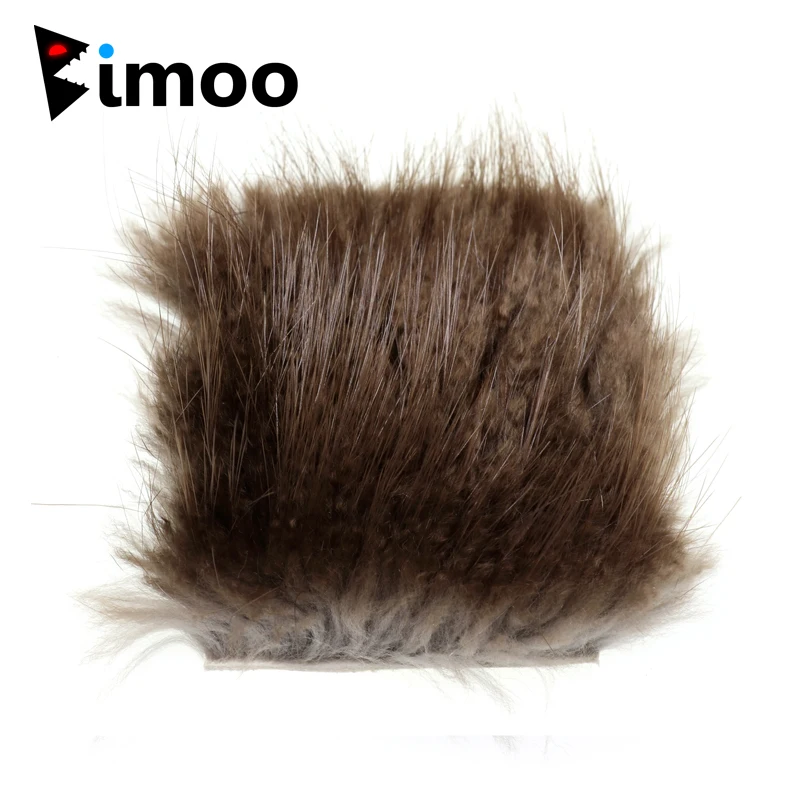Bimoo 2PCS 6X6cm Beaver\'s Fur Hair for Dry Fly Caddis Emergers Nymph May Fly Tying Trout Fly Fishing Material Natural Color
